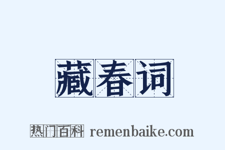 藏春词是什么意思的图片